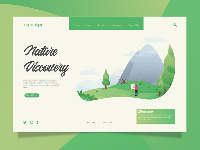 Project Landing Page Nature Discovery illustration landing page landingpage ui ux web website