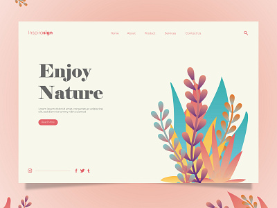 Project Landing Page Nature design illustration illustrator landing page landingpage lettering ui ux vector web website