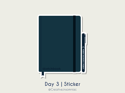 Day 3 Sticker design flat icon illustration logo sketchbook vector