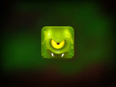 little green monster (v2) 3d app cartoon game green icon infected ios ipad iphone monster slime toxic worm