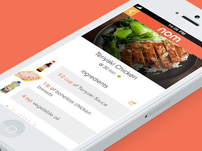 nom - your first course app educational flat design food