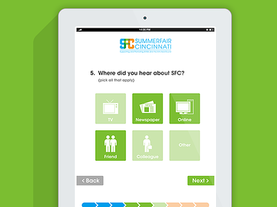 Summerfair Cincinnati - Survey Web App interaction ipad mobile web app