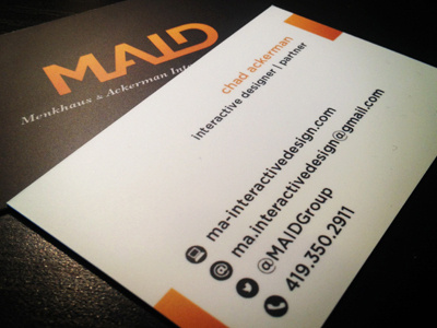 MAID Business Cards business card