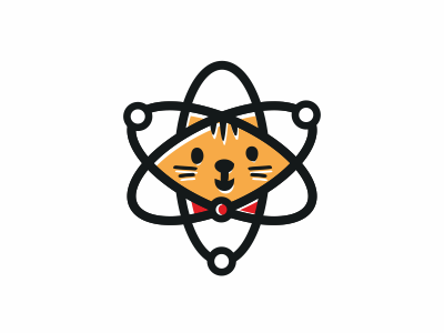 Schrödinger’s Cat (Physics + Cat) logo concept physics cat logo schrödingers cat schrödingers cat logo
