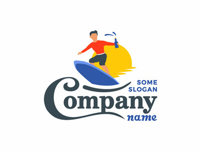 Surfer logo logotype ocean logo surf logo surfer logo travel logo