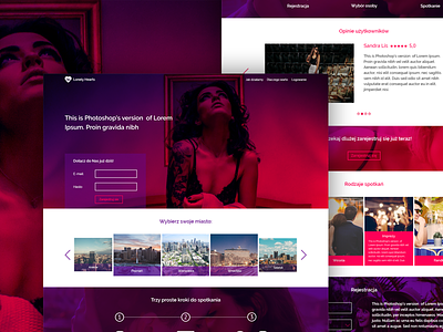 Design concept website for singles