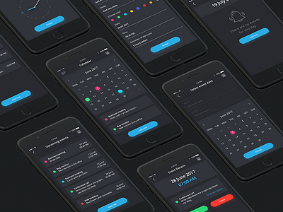 Calendar App Dark Design