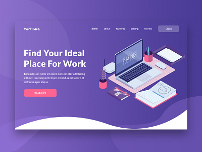 Landing Page Concept For Coworking Company