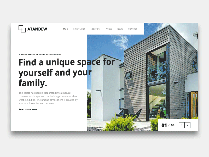 Property Development Website Design - Header Animation anmiation design freelance header landing layout minimal ui ui design ux web design website