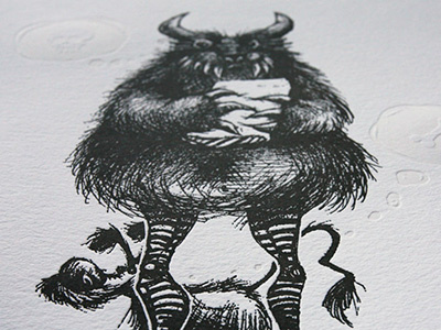 Monster Dreams dog drawing ink letterpress monster