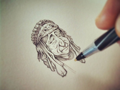 in progress ballpointpen character drawing face habbenink sketchbook