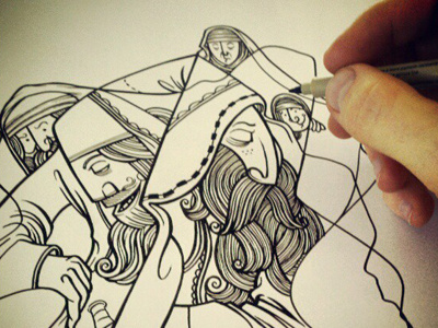 Alpine Art Drawing conscious drawing habbenink ink pen shapes sketch