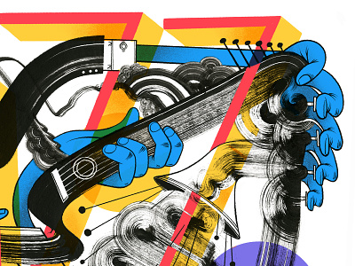 Jazz digital illustration drawing habbenink illustration ink