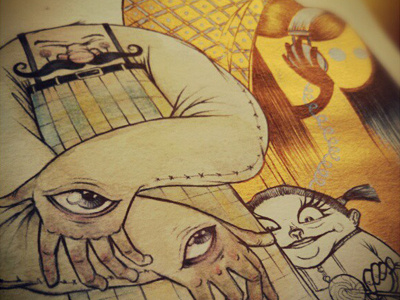 Sketchin' ballpoint biro drawing gold habbenink mustache paint sketching