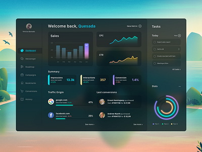 Dashboard Dark Mode app dark ui dashboard dashboard ui design gradient interface screen ui