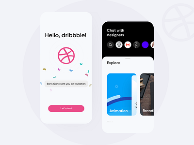 Hello Dribbble! app application first shot hello dribbble mobile ui