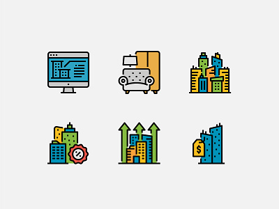 RealEstate Icons. app building design icon logo ui