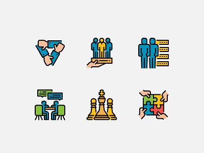 Teamwork Icon Set.