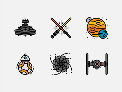 Space war Icons. app design icon icon design iconaday iconography icons iconset illustration logo military space spaceship starwars ui ux vector war