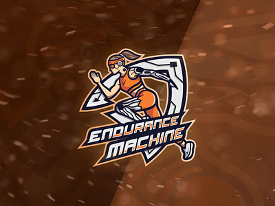 "Endurance machine" Logo design female version branding design illustration logo logo design logotype mascot mascotlogo run logo running running club symbol vector