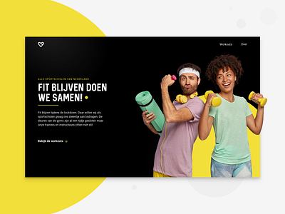 Fit blijven doen we samen | Hero circle design desktop gym people shapes sport ui ui ux design ux uxd webdesign