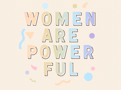 International Women's Day animation loop rainbow sticker typography women womens day