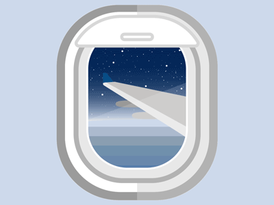 Window Seat - Night animation delta night plane plane animation starry stickers window seat
