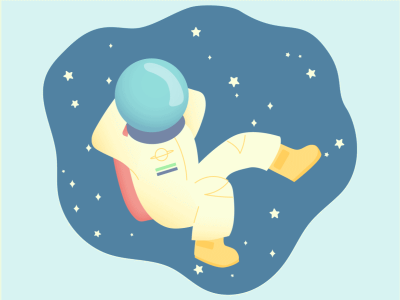 Just Chillin' astronaut floating illustrator loop pastels relax vector