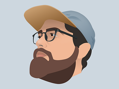 Man in cap and glasses avatar beard digital portrait face glasses gradient head headshot illustration illustrator man portrait portrait art