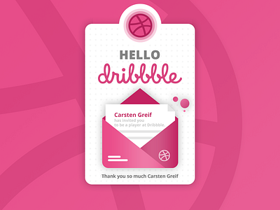 Hello Dribbble! carsten debut dribbble first greif hello pink shot thank you