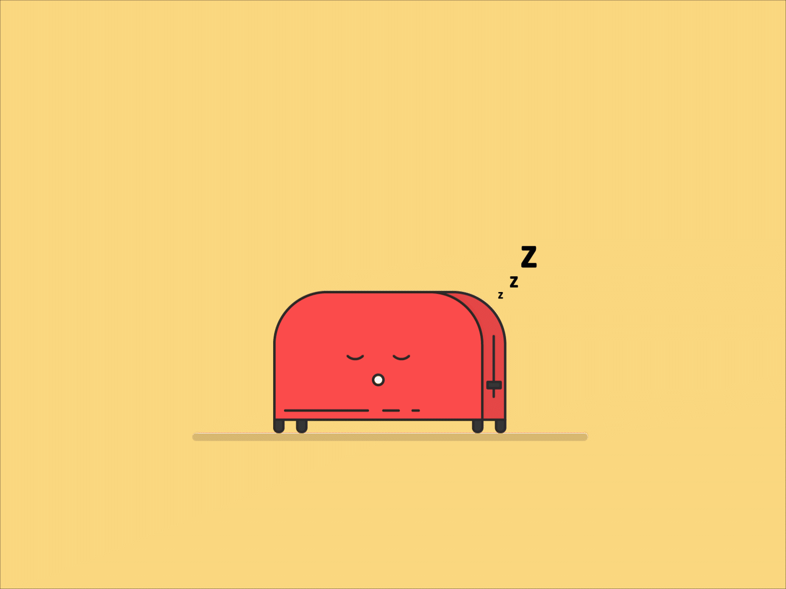 Sleepy Toaster after effects animation good morning graphic design illustrations motion design ui
