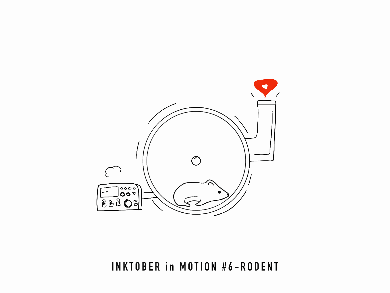 #6 Rodent animation design doodle fun graphic design hamster wheel illustration inktober inktober2020 process procreate sketch sketching