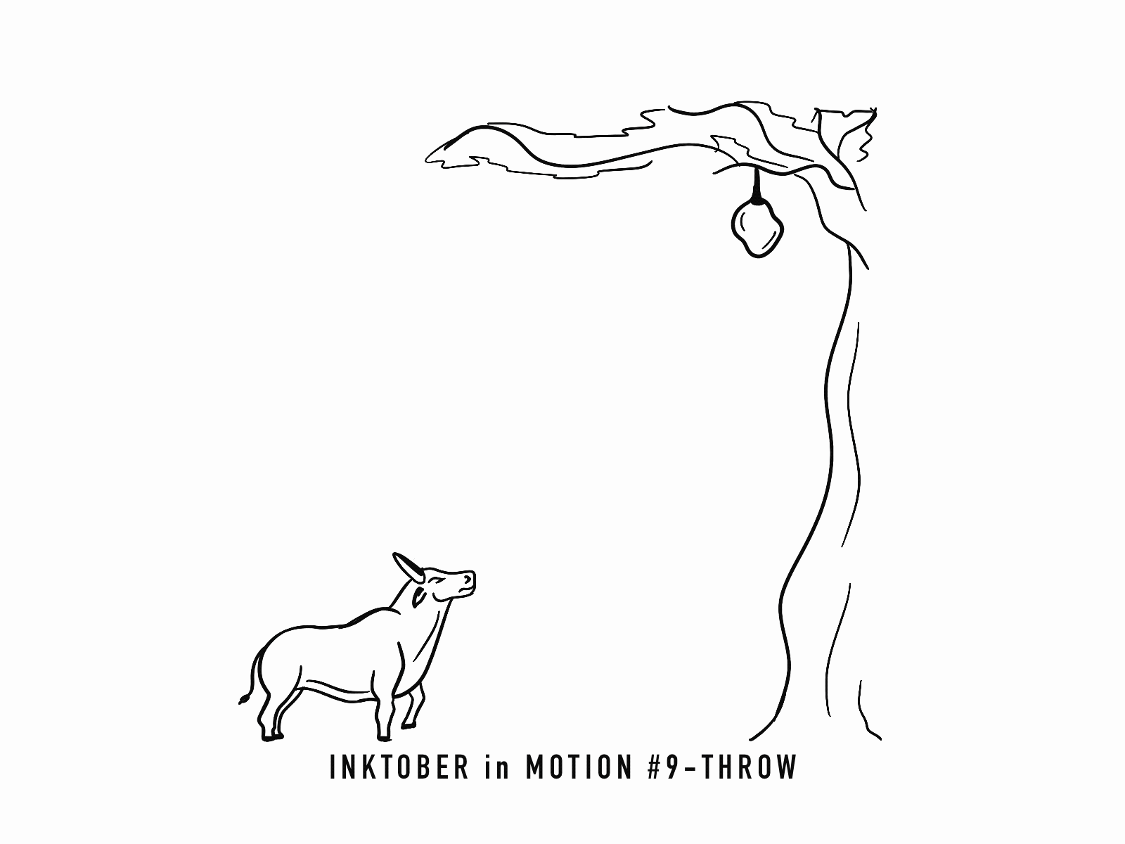 #9 Throw animation boomerang bull doodle frame animation illustration inktober motion procreate sketching