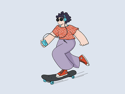 Sk8er girl colorpalette graphic design illustration procreate skate skateboard sketch