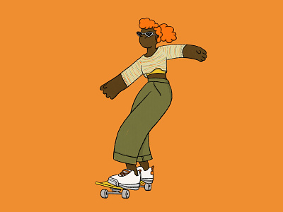 Sk8er girl 2 design graphic design illustration procreate skateboard skatergirl skating sketch
