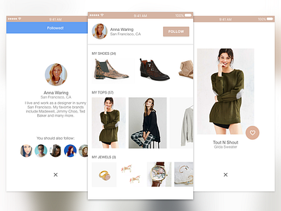 Daily UI User Profile #006 daily detail ecommerce follow material mobile product ui
