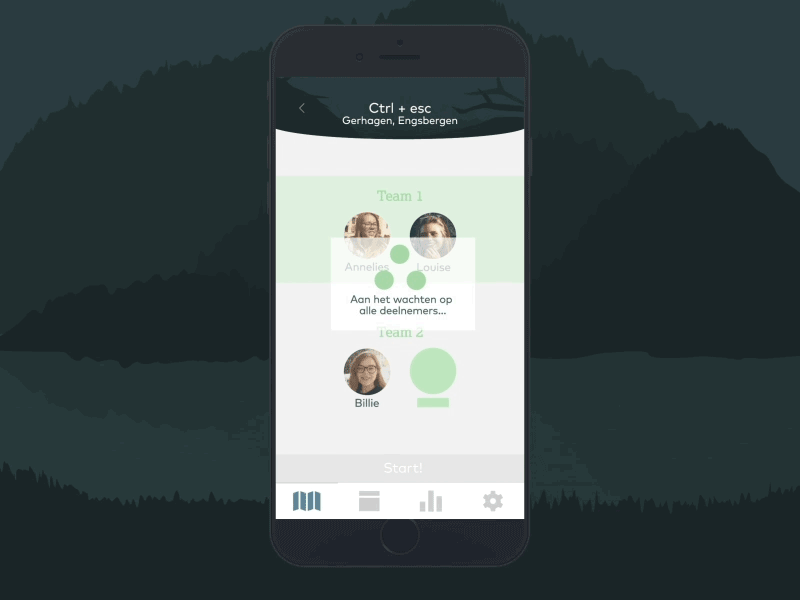 Escape: Loading Screen app design delight devine howest escape forest interface key loader motion start ui ux