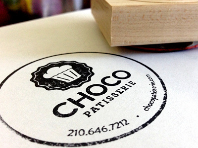 Choco Stamp baker choco cupcake hat logo patisserie stamp