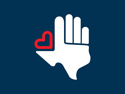 Texans For Texans unused concept brand branding concept design graphic hand heart helping icon iconic identity logo love state texas