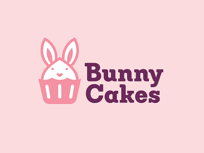 Bunny Cakes Logo bakery baking brand branding bunny concept cupcake cupcake logo cute identity logo logodesign rabbit
