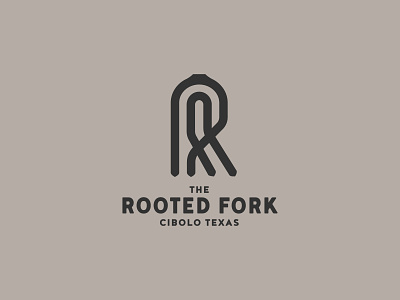 The Rooted Fork Cafe logo brand branding cafe logo concept design fork fork logo icon identity logo logodesign logomark r r logo restaurant logo