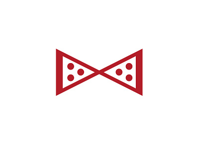 Pizza + Bow Tie logo bow concept icon logo nerdy pepperoni pizza smart tie