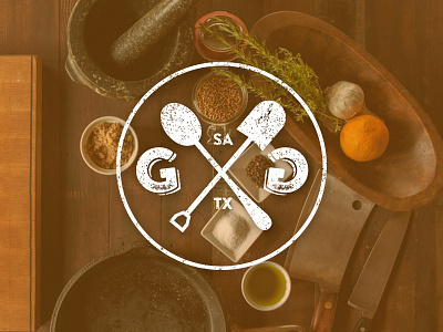 Shovel + Spoon Logo concept cross eat eating food garden logo outdoor restaurant shovel spoon