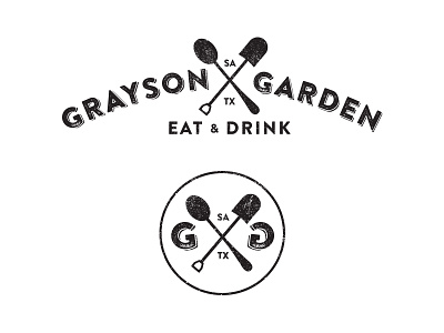 Grayson Garden Logo unused 5 branding design icon logo logotype restaurant shovel spoon texture