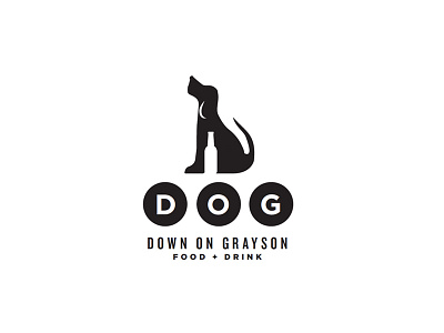 Down on Grayson unused logo 5 bark branding design dog drink eat icon logo vector