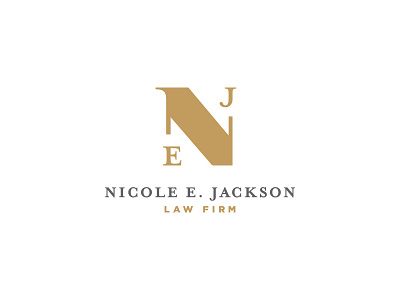 NEJ Logo branding design law logo monogram