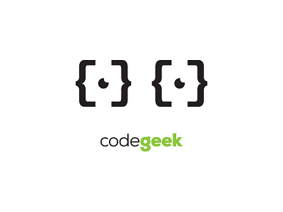 Code Geek logo clever code concept design geek glasses graphic logo specs