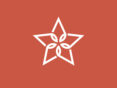 Floral + Star branding design flower icon logo star