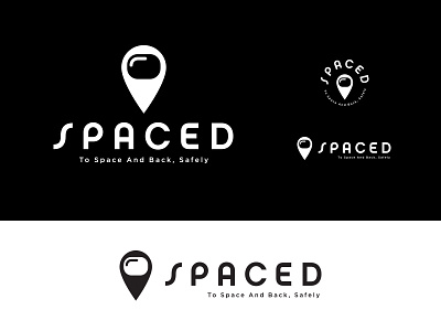 SPACED logo challenge option 2 astronaut design logo pin space spaced challenge travel