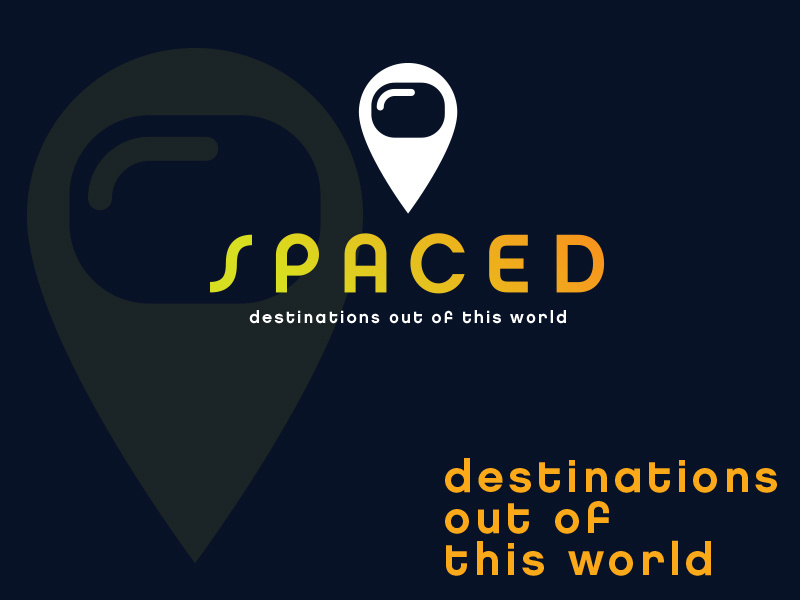 SPACED logo option 2 clever graphic design spaced gps pin map logo